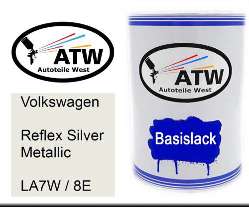 Volkswagen, Reflex Silver Metallic, LA7W / 8E: 500ml Lackdose, von ATW Autoteile West.